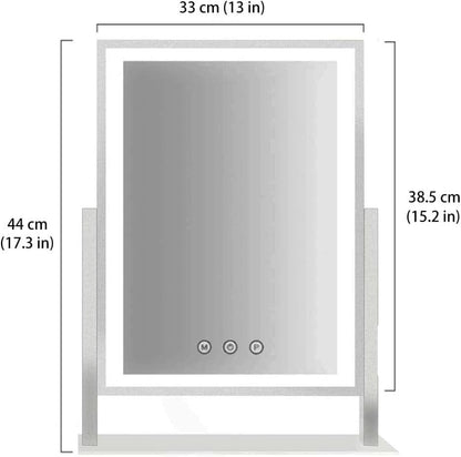 17In White Lighted Makeup Mirror 3 Color Lighting Modes And 5X Magnification