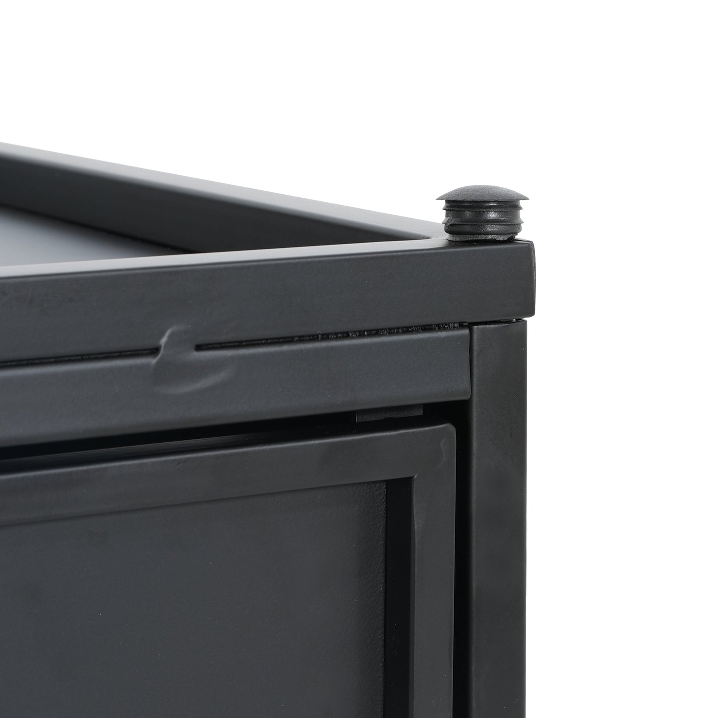 Outdoor Metal Tank Holder Side Table, Matte Black