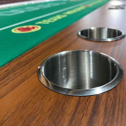 Luxury 96-Inch Gaming Table With LED Lights, Durable Velvet Surface, And Sturdy Pedestal Base (SAK92853)