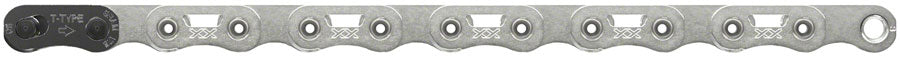 SRAM XX SL Eagle T-Type Flattop Chain - 12-Speed 126 Links Hollow Pin Includes PowerLock Connector PVD Coated Silver Main image
