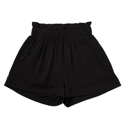 High-Waist Ruffle Top Cuff Shorts