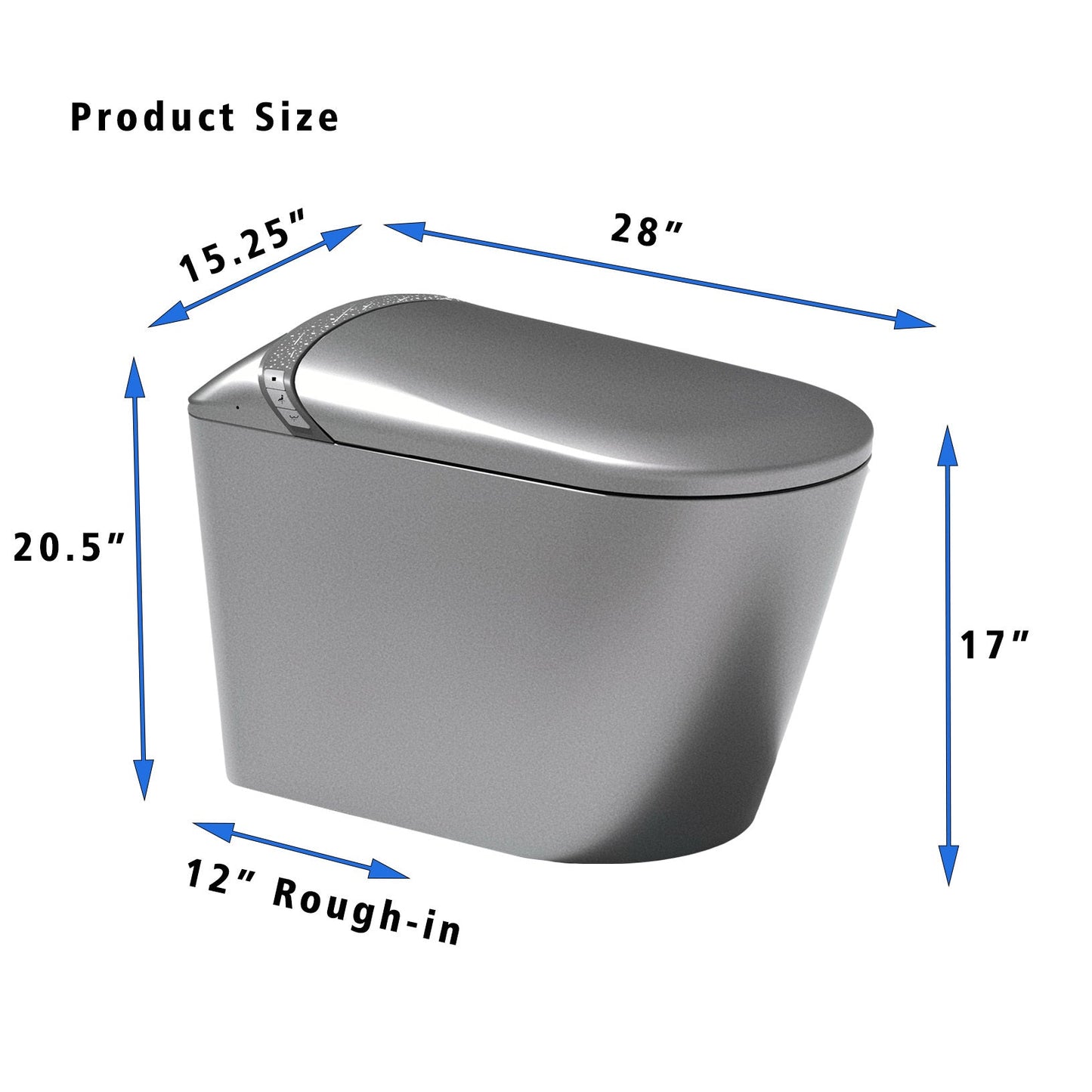 Starry Night Light Smart Toilet with Bidet Built In, Modern Design For  Bathr...