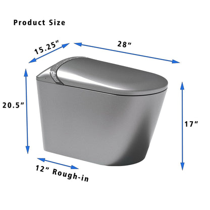 Starry Night Light Smart Toilet with Bidet Built In, Modern Design For  Bathr...