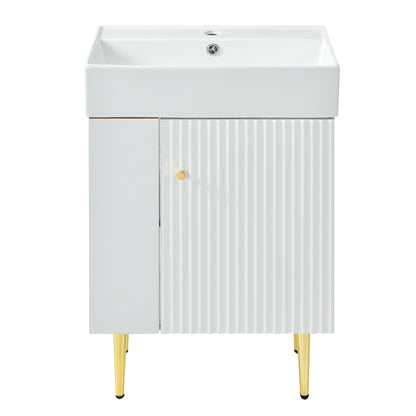 Amelia 21.6' Bathroom Vanity with Storage Cabinet, Single Ceramic Sink and Le...
