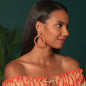 Beaded Gold-Plated Circle Earrings