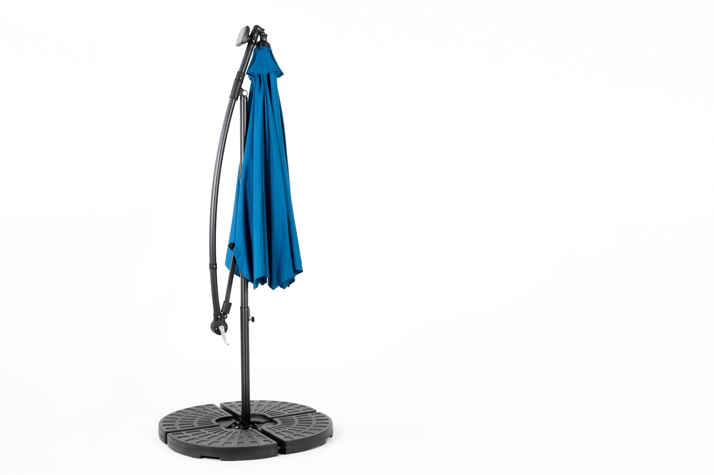 10ft Solar LED Offset Hanging Market Patio Umbrella  ( Dark blue)(No Base)