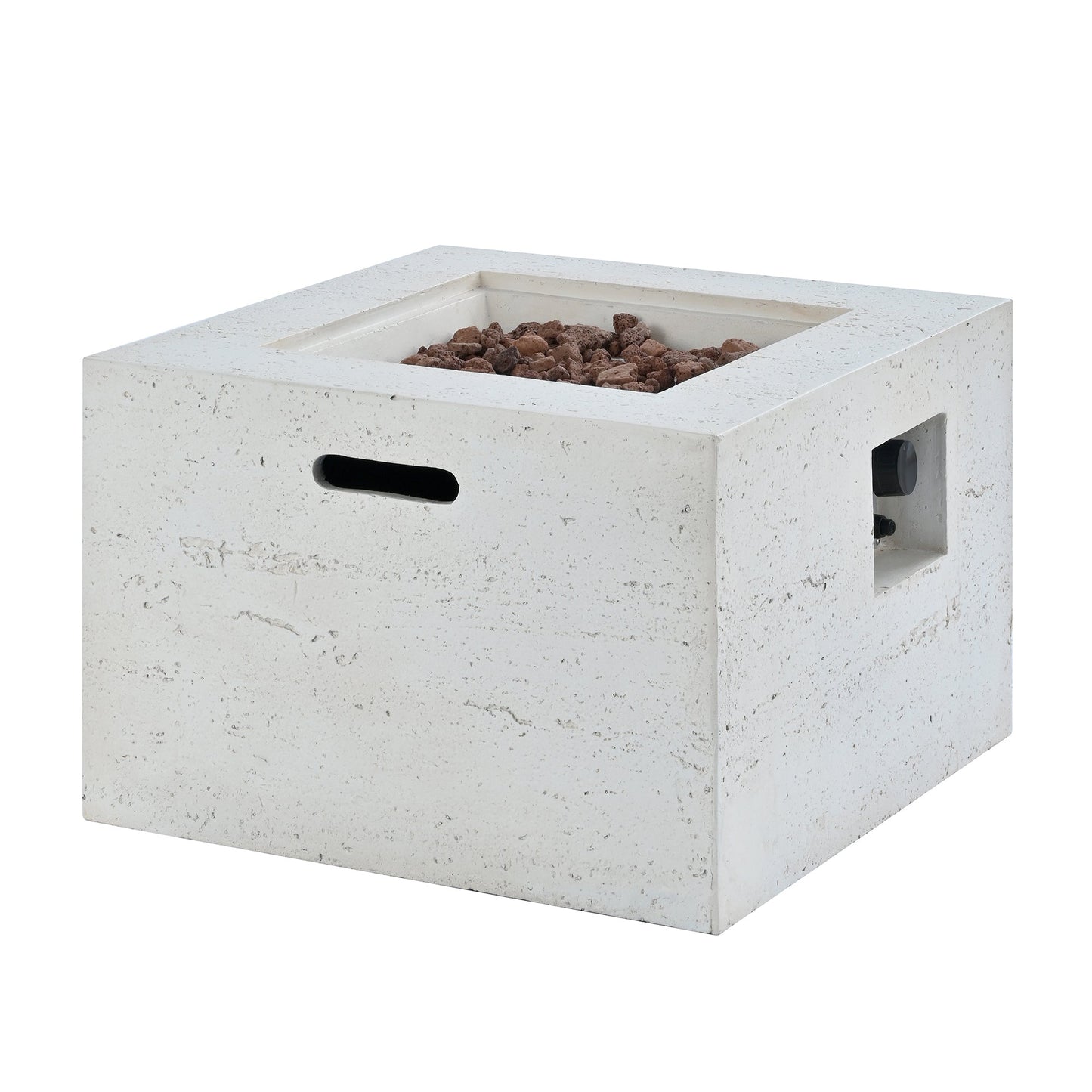 Propane Fire Pit Square MGO 40000 BTU 24" with Side Table Cover