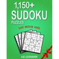 1,150+ Sudoku Puzzles: Easy, Medium, Hard - Paperback