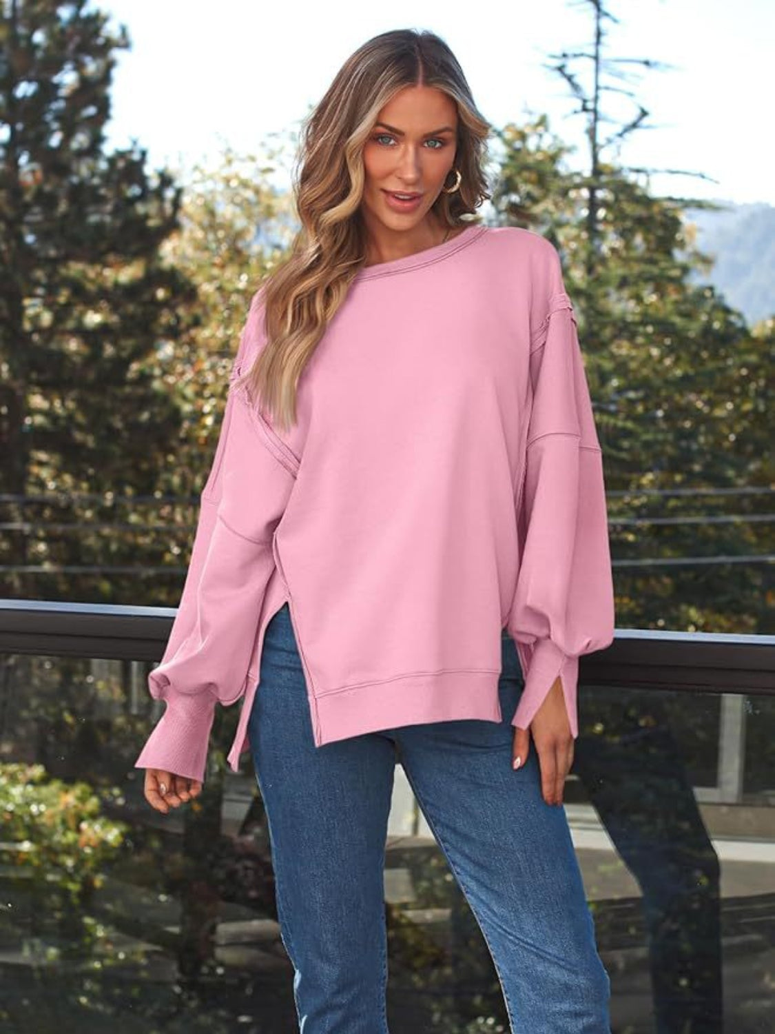 Slit Hem Sweatshirt
