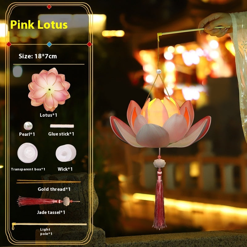 Creative Antique-Style Lotus Hand-held Luminous Lantern
