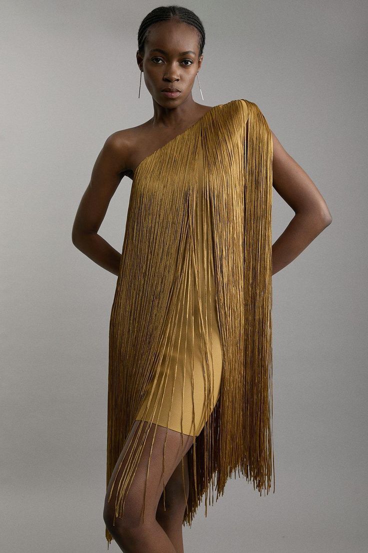 Sleek And Playful Tassel Skirt Party Dress