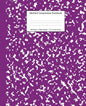 Marbled Composition Notebook: Purple Marble Wide Ruled Paper Subject Book - Paperback