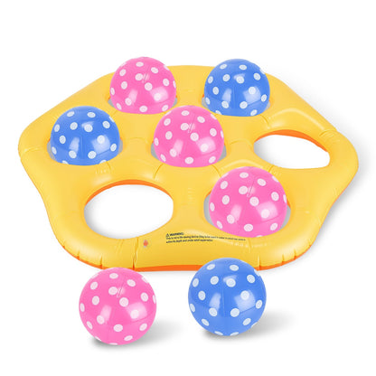 Inflatable Tic-Tac-Toe Pool Game Set with 7 Balls