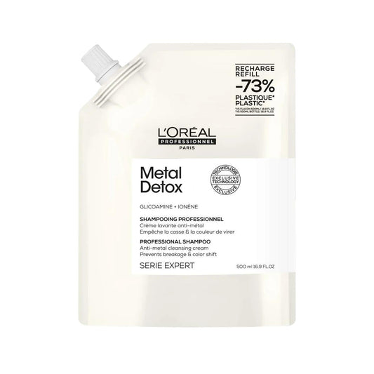 L'Oreal Professionnel Paris Serie Expert Metal Detox Shampoo - 500ml Refill for Color-Treated Hair, Metal Detoxifying Properties