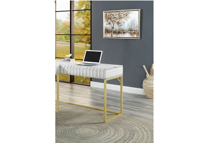 Transitional Two-tone Computer Desk Antique White, USB Port Lift Top Design A...