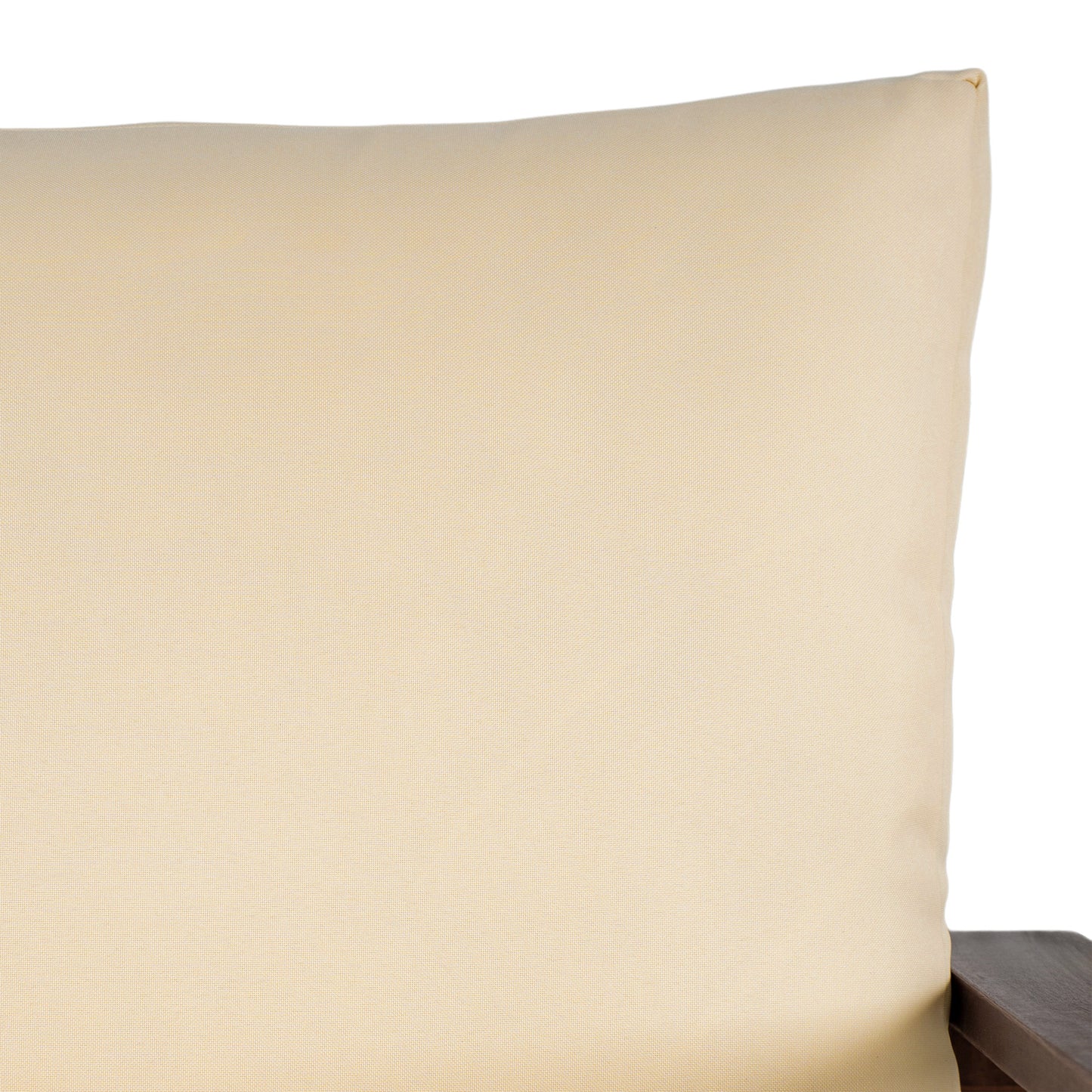 Outdoor Accent Chair Acacia Wood Dark Brown Beige Cushion 27.6in