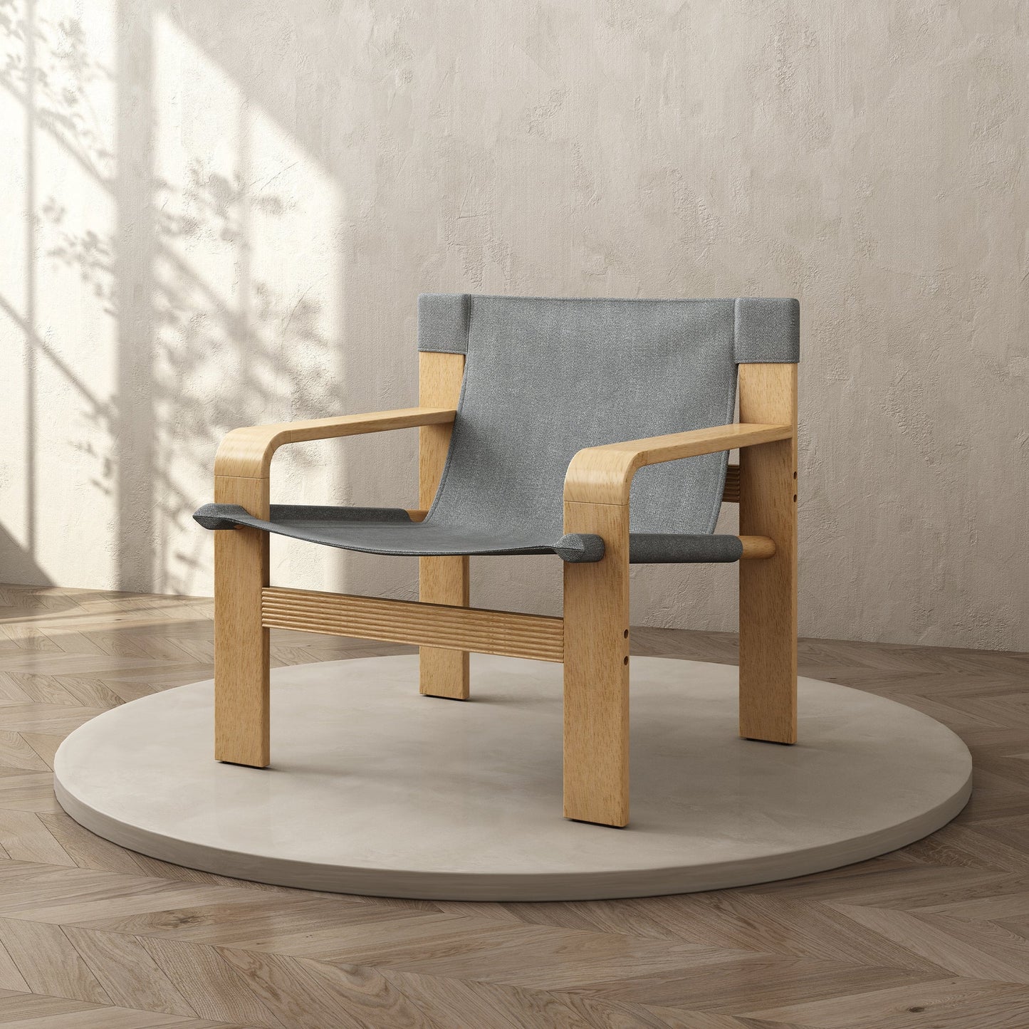 Mid-Century Accent Chair Dark Gray Linen 30x25x30