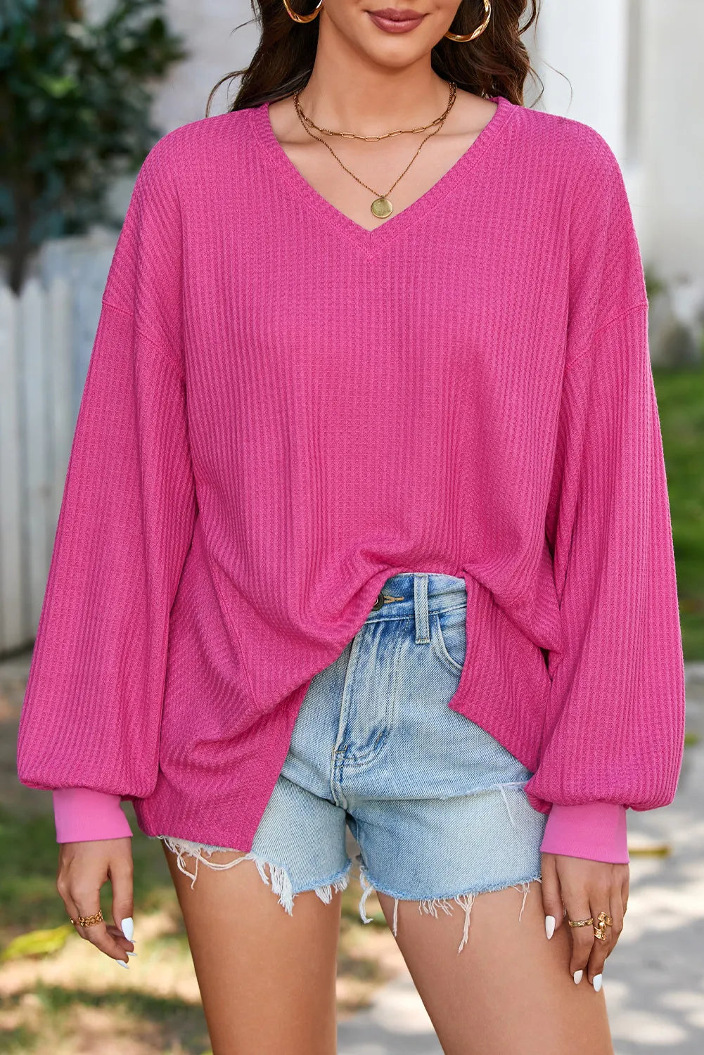 Trendy Waffle Knit Back-to-School Top