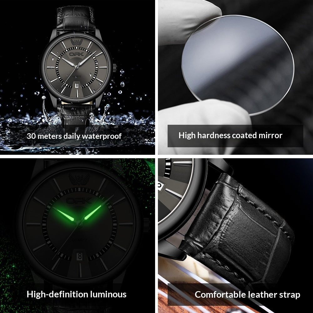 Single-calendar Waterproof Quartz Mens Watch