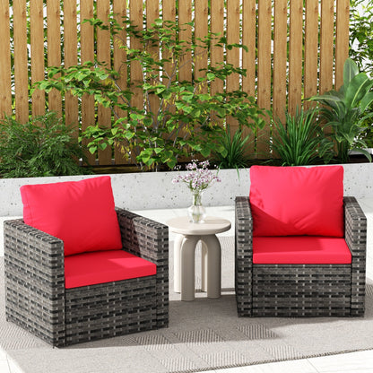 Outdoor Sofa Set PE Rattan Gray 2 Piece 360lb