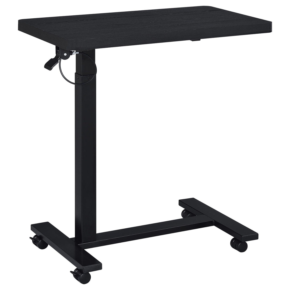 Westpark Pneumatic Adjustable C-Shape Side Table with Casters Black