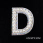 Pearl Rhinestone Cloth Sticker-Letter A-White-2 Pack
