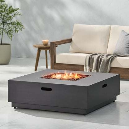 Stylish 40' Square Fire Pit in Brown and Gold Iron for Outdoor Warmth
