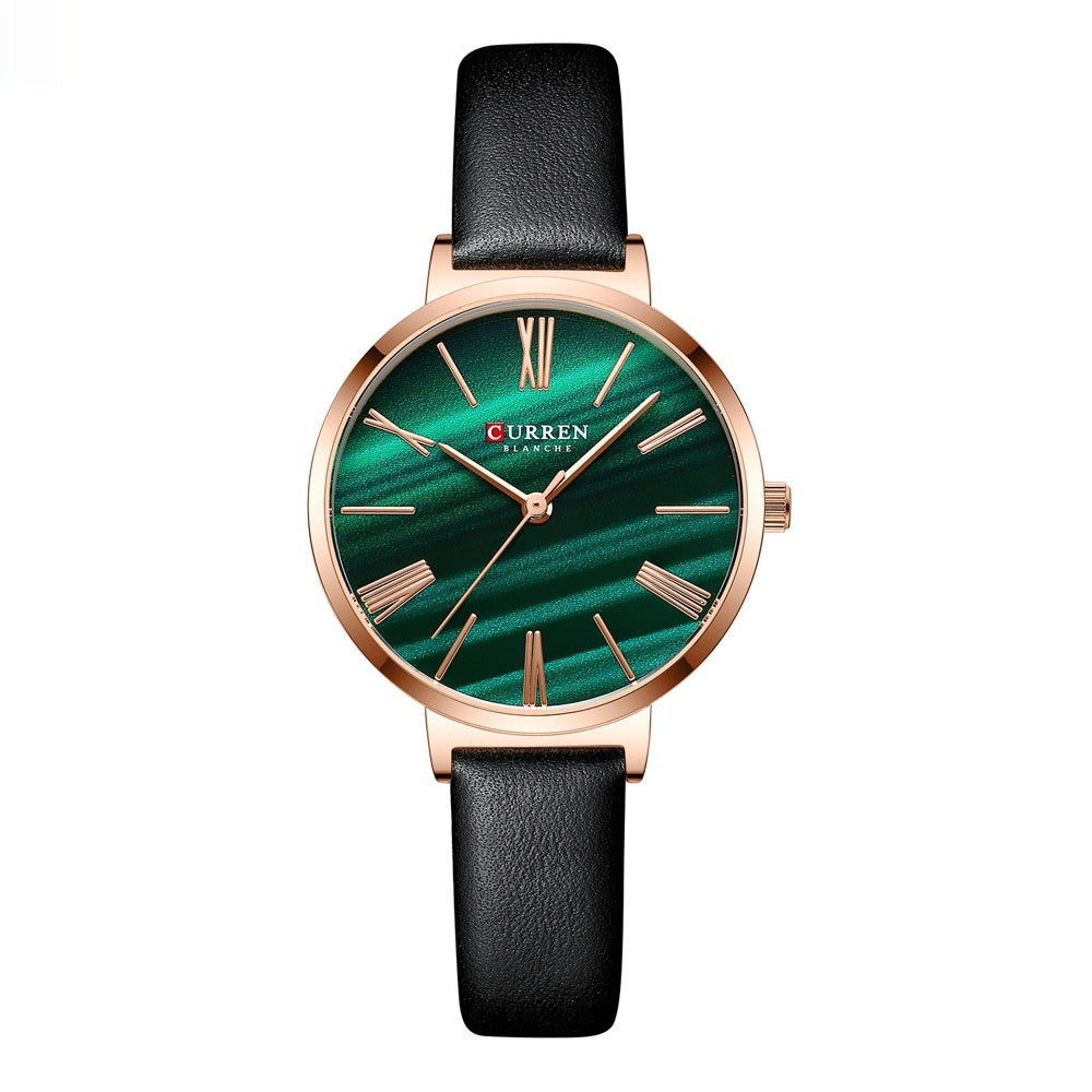 Womens Watch With A Small Dial And Leather Strap