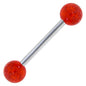 Ruby Red GLITTER Barbell Tongue Ring