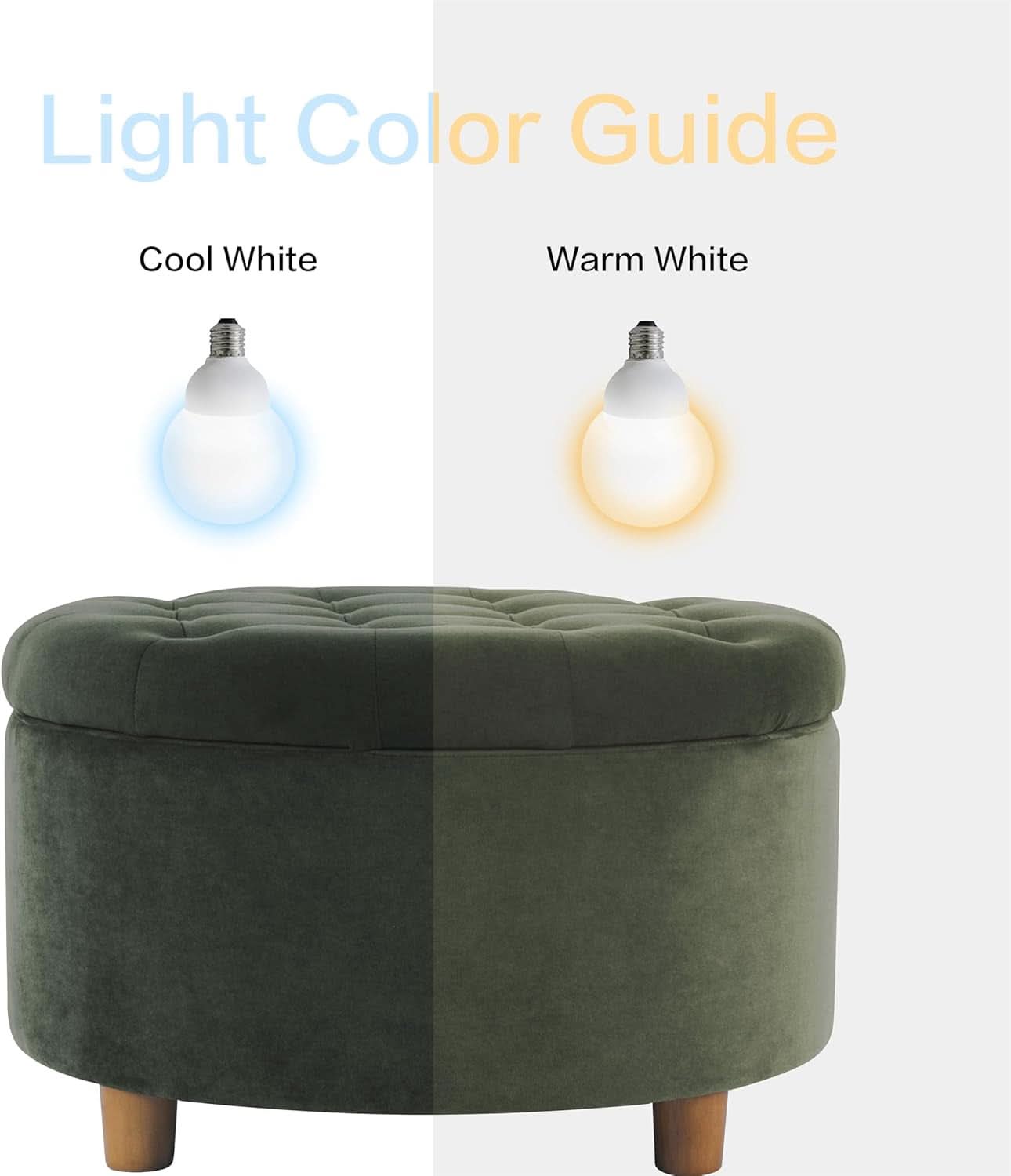 Handcrafted Loden Green Velvet Storage Ottoman 28In