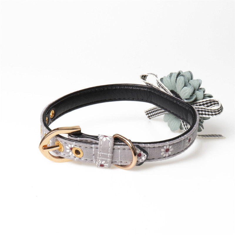 Pet cat dog collar cute flowers