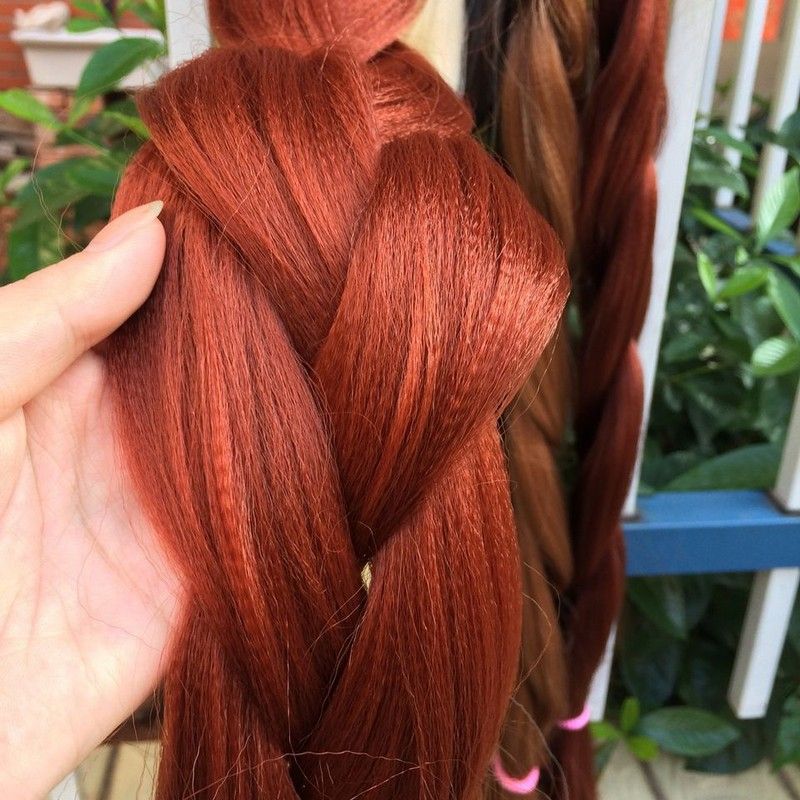 Womens Multi-colored Long Braided Ponytail