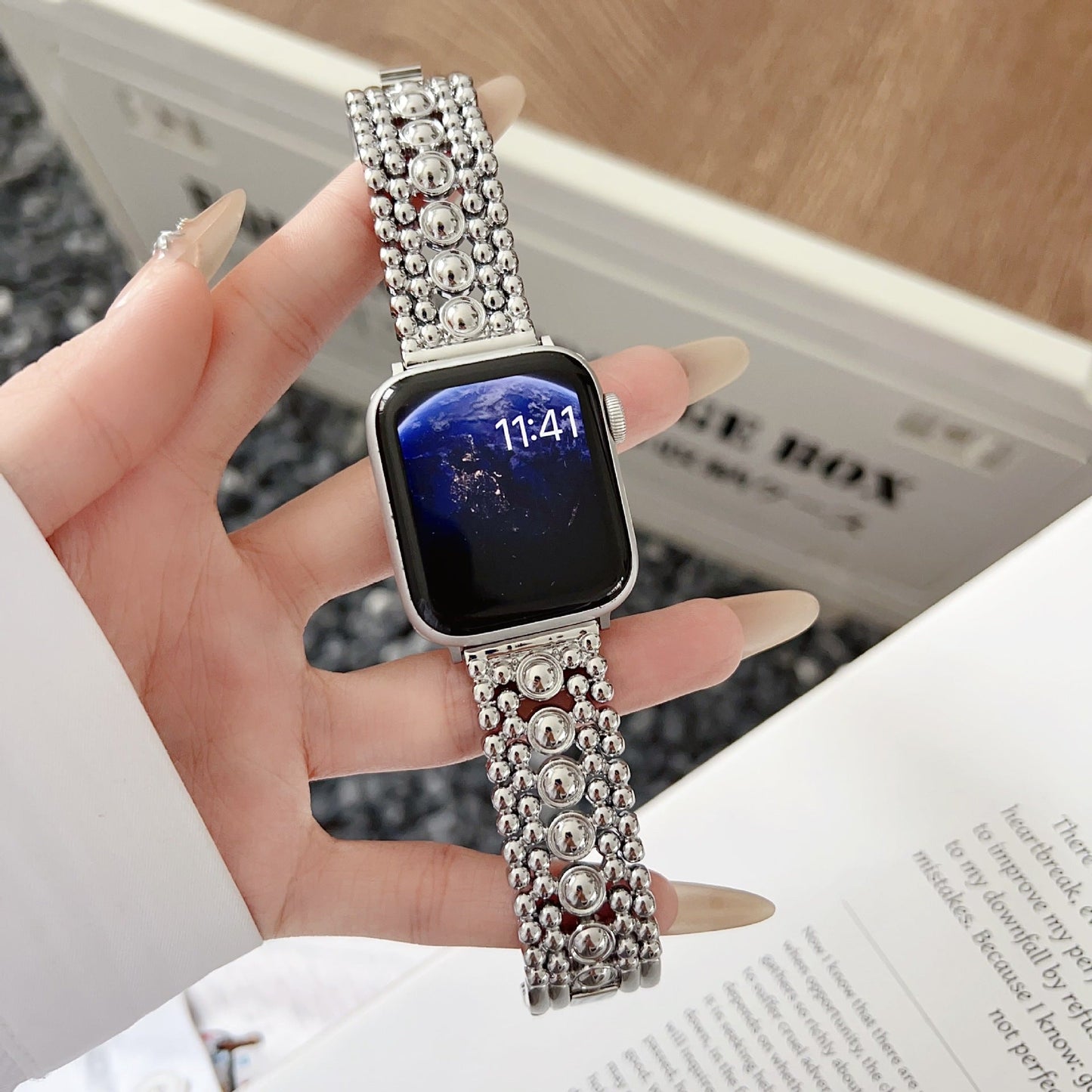 Five-bead Round Metal Watch Strap