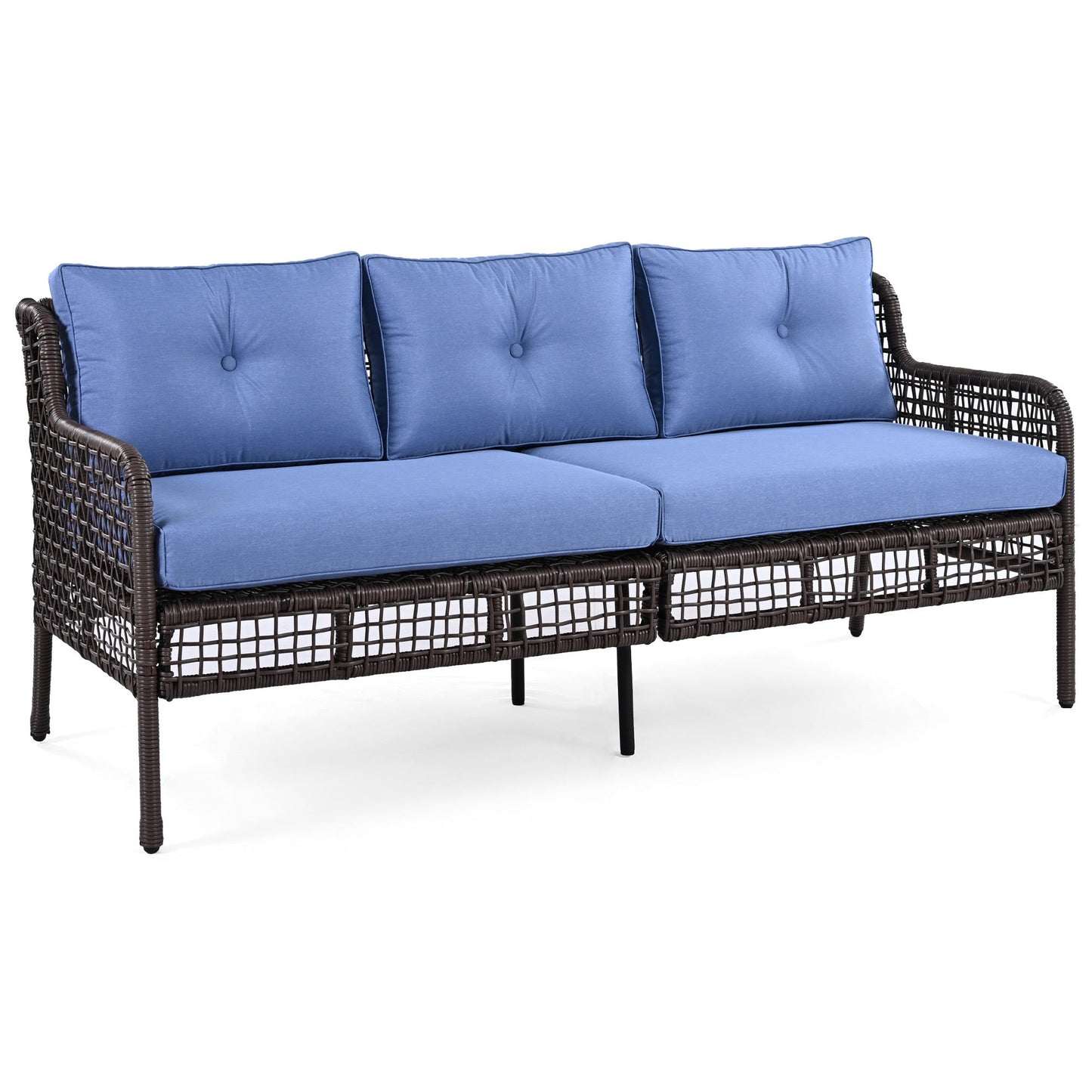 Outdoor Patio Set PE Rattan 4 Piece Swivel Chair Seats 5