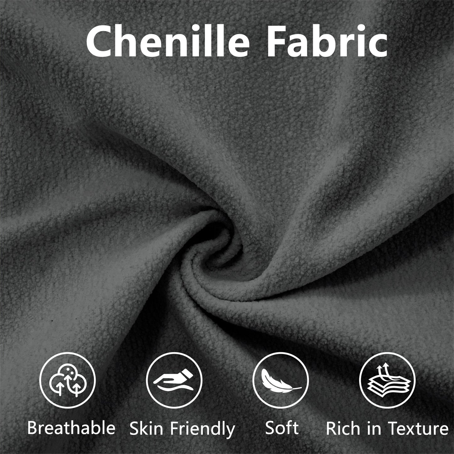 27 Inch Modular Chenille Ottoman Gray, 36.3x23.6x19.7
