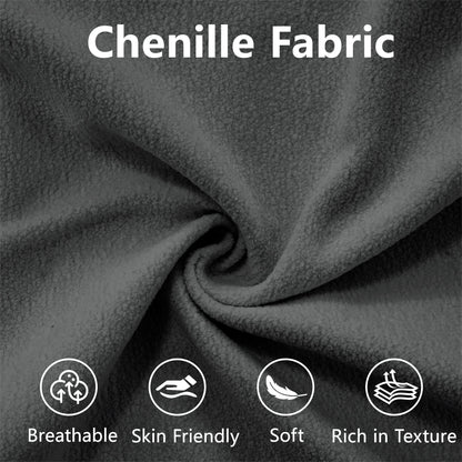27 Inch Modular Chenille Ottoman Gray, 36.3x23.6x19.7