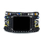 Black Retro Woven Watch Band  Natural Stone Bead Strap Bracelet