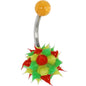 Stop Light Red-Yellow-Green HEDGEHOG Belly Button Ring
