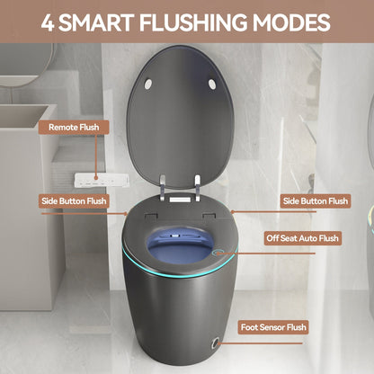 Unique Smart Toile with Built-in Bidet, Auto Open/Close Seat, Foot Sensor, LE...
