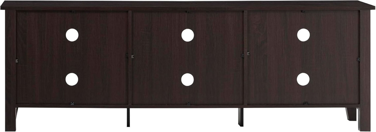 70 Inch TV Stand Espresso Finish With Adjustable Shelves