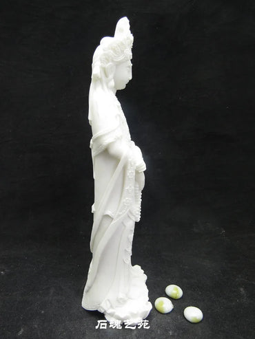 26.5 CM Limited Edition - Fujian Mazu Goddess Statue Made of White Marble