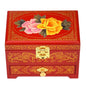 Push‑Top Lacquer Jewelry Box – Red & Black Dowry‑Style Wood Chest
