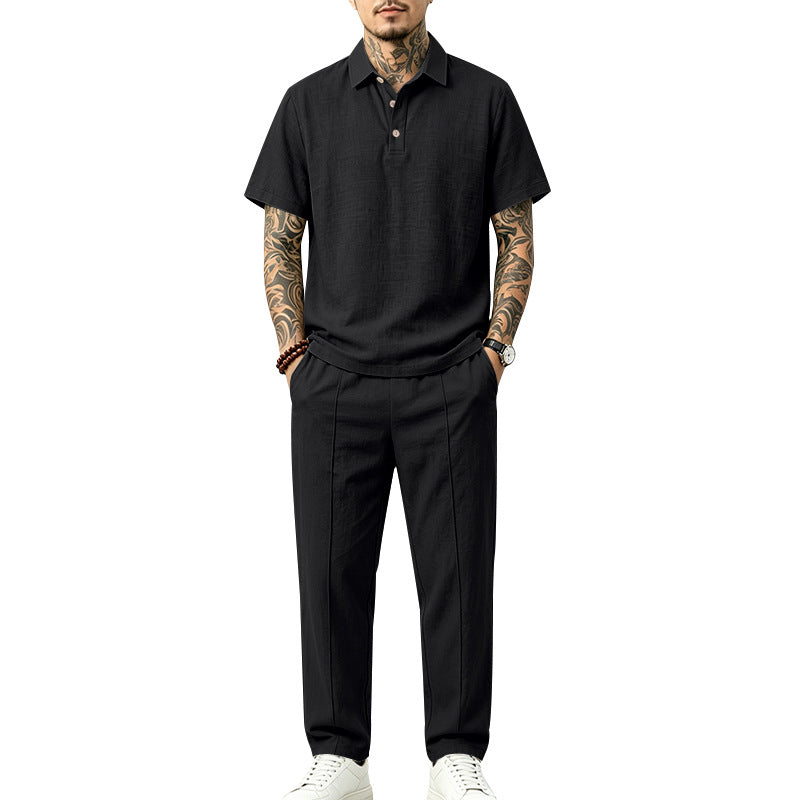 Mens Loose-fitting Top And Trousers Set
