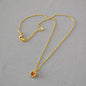 Simple Brass Gold-plated Red Pomegranate Necklace Earrings