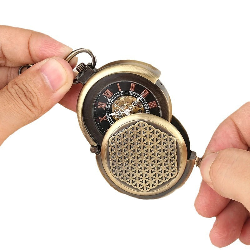 Roman Numeral Manual Winding Mechanical Pocket Watch