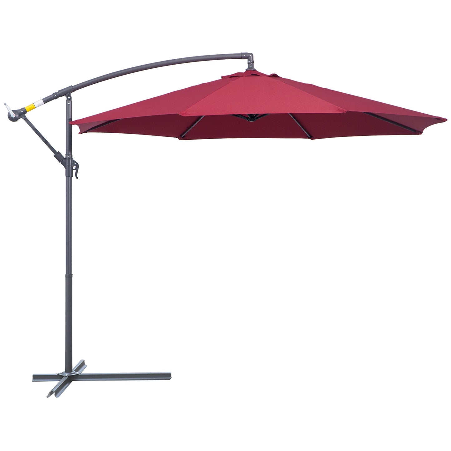 10ft Cantilever Offset Patio Umbrella Red Steel