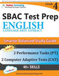 SBAC Test Prep: Grade 4 English Language Arts Literacy (ELA) Common Core Practice Book and Full-length Online Assessments: Smarter Balanced Study Guid - Paperback