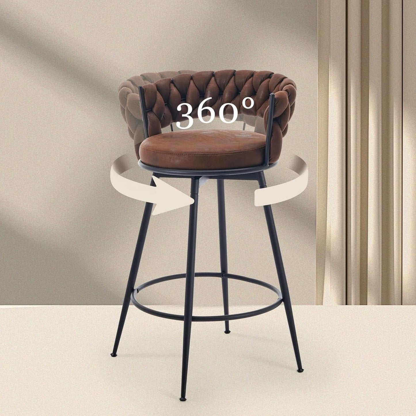 Modern Swivel Bar Stools Set of Two Stylish Design