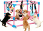 Indoor Puppy Play Gym with Hammock 8 Toys Dog Enrichment Activity Center