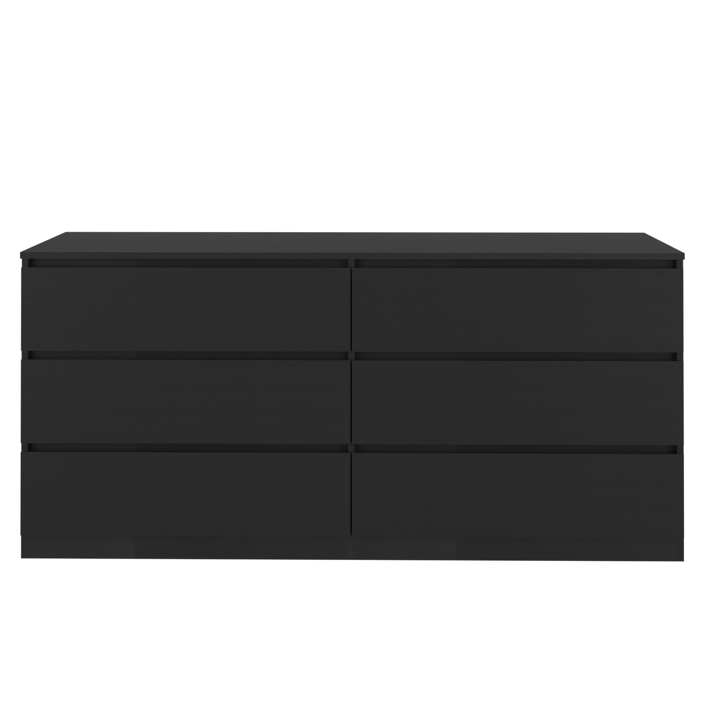 Dresser Minimalist 6-Drawer Wenge Particle Board Melamine Metal Legs 60.4 In